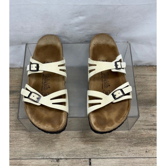 Birkis by Birkenstock Adjustable Strap Slide Sandals Women's Size 39 Beige - Picture 3 of 9